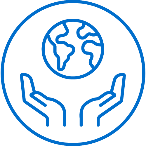 hands holding globe icon