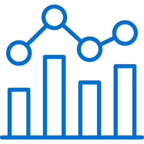 blue bar graph icon